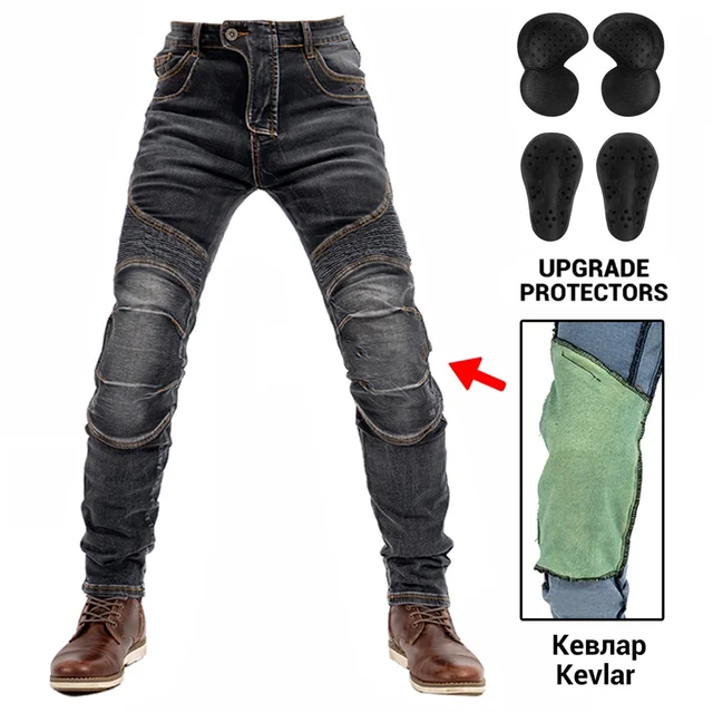 Motorcycle Pants Moto Protection Motocross Jeans Rodilleras Moto Jeans Men Motorcycle Motocross Pants Four Seasons Breathable NZ03 Black 1 PU