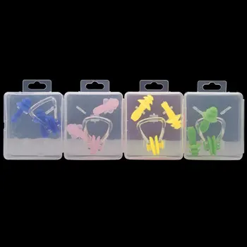 

Waterproof Soft Swimming Earplugs Nose Clip Case Protective Prevent Water Protection Ear Plug Soft Silicone Swim Dive Supplies