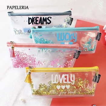 

Kawaii Pencil Case Star Transparent Gift Estuches School Pencil Box Pencilcase Pencil Bag School Supplies Office Stationery