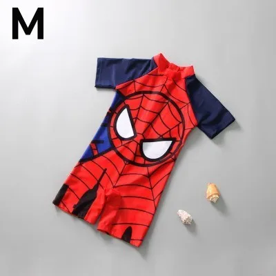 Spider M Цельный купальный костюм с изображением единорога и омаров; детская одежда для купания; детский купальник для мальчиков в Корейском стиле; купальник для отдыха с защитой от солнца и паука - Цвет: Spider M