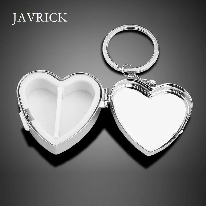 

Heart Shape Pillbox Medicine Container Key Chain Two Compartment Medicine Holder Personality Clothes Decoration Birthday Gift