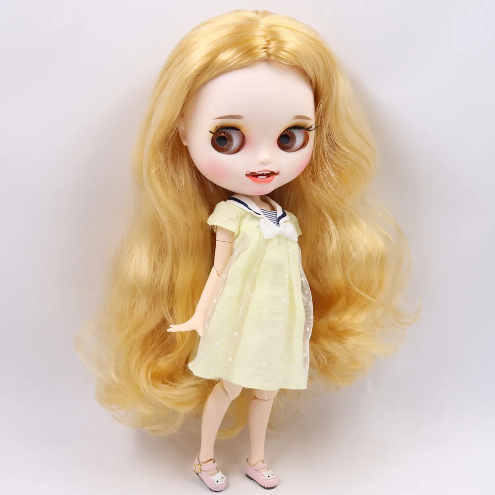 Ледяной обнаженный Blyth Кукла № BL3071 светлые волосы резные губы открытый рот матовые индивидуальные лица сустава тело 1/6 bjd