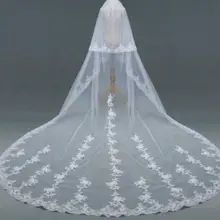 Роскошная кружевная свадебная фата невесты белая/слоновая кость 2 т Длинная свадебная вуаль+ гребень