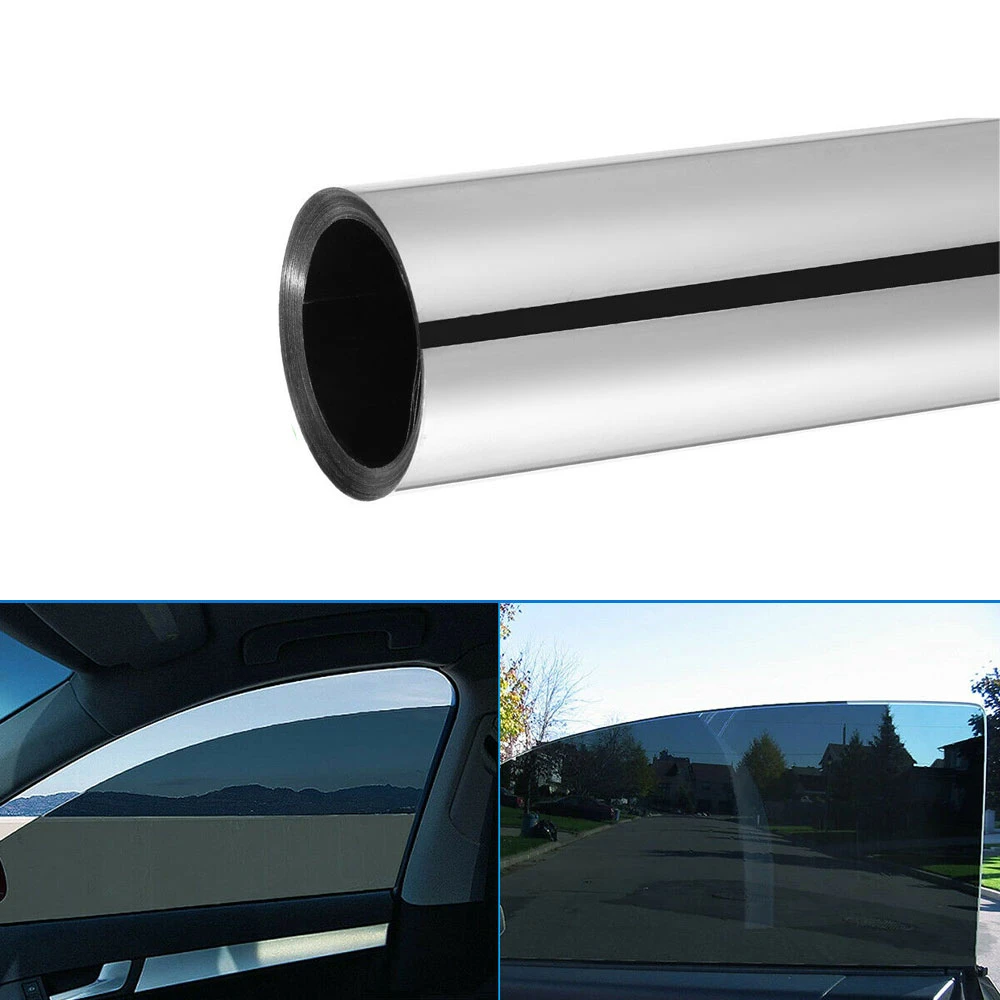 1pcs 20"x10FT Uncut Roll Window Glass Mirror Silver Chrome Tint Film PET  Self Adhesive 50 x 300cm Car Accessories|Stickers| - AliExpress