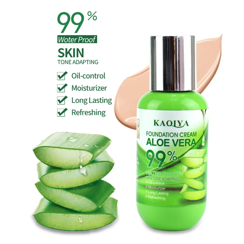 KAQIYA-Crema de base líquida de Aloe Vera, corrector blanqueador,  resistente al agua, Control de aceite, hidratante, brillo duradero -  AliExpress Belleza y salud