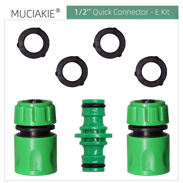Muciakie Garden Víztögzés Abs Gyors Csatlakozók 1/2 ' Csőcsatlakozó Adapter Ízületi Hosszabbító Készlet Az Öntözési Autó Mosásához - Image 6