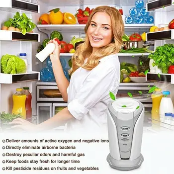 

Refrigerator Ozone Air Purifier Home Deodorizer O₃ Ionizer Generator Sterilization Germicidal Filter Fridge Active Oxidizer