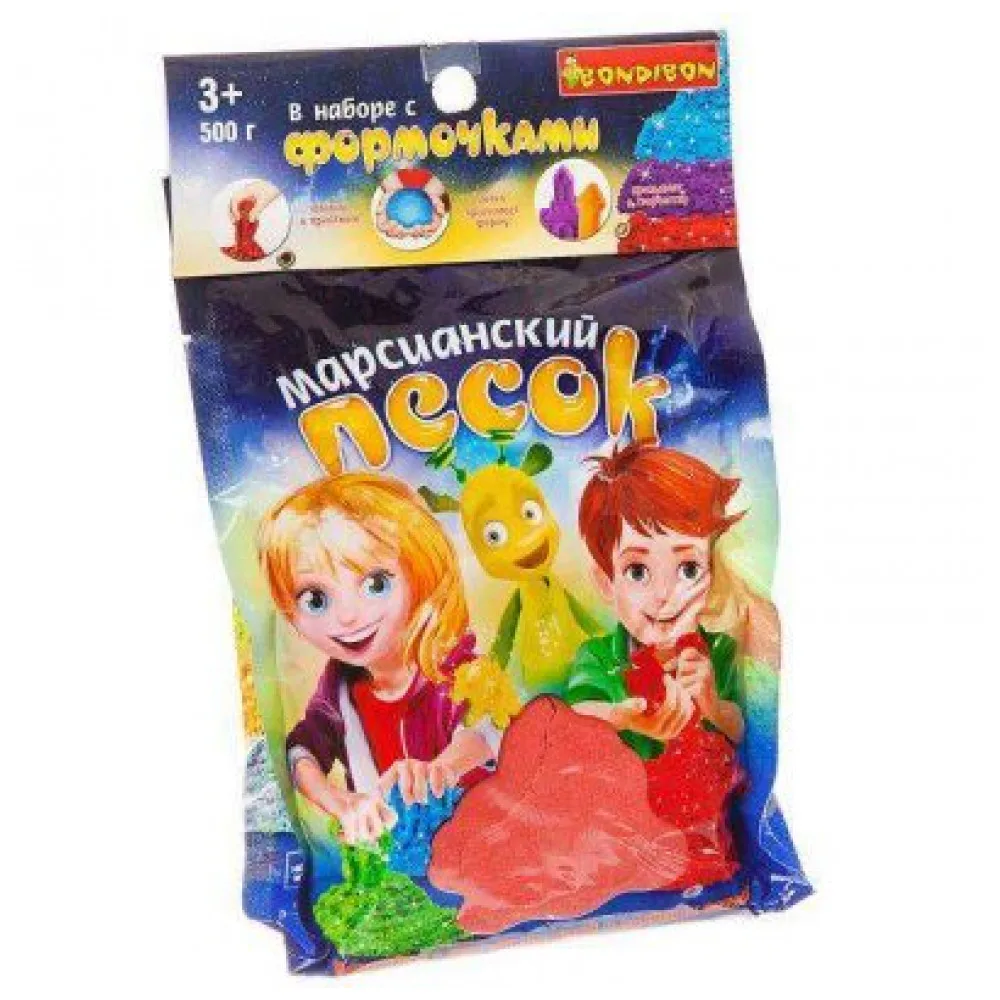 Набор для лепки Марсианский песок. Ассорти Bondibon, красный