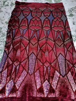 

5yards/bag Magic color sequins embroidery geometric patterns fashion fabrics for wedding dress design LF103#
