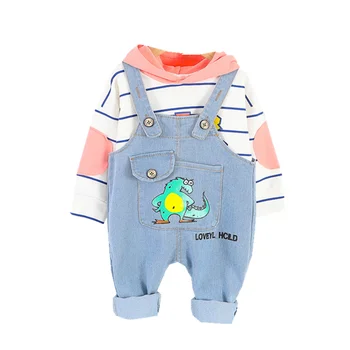 

Cotton Children Clothes Spring Autumn Baby Boys Girls Hooded Cartoon Bib Pants 2Pcs/sets Kids Fashion Toddler Casual Tracksuits