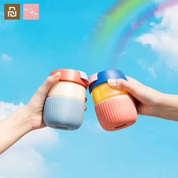 

KKF Mini Rainbow Cup Portable Juice Glass Cup Student Cute Glass Simple Style 360mL Mug With Cover Water Bottle For Kids Gift