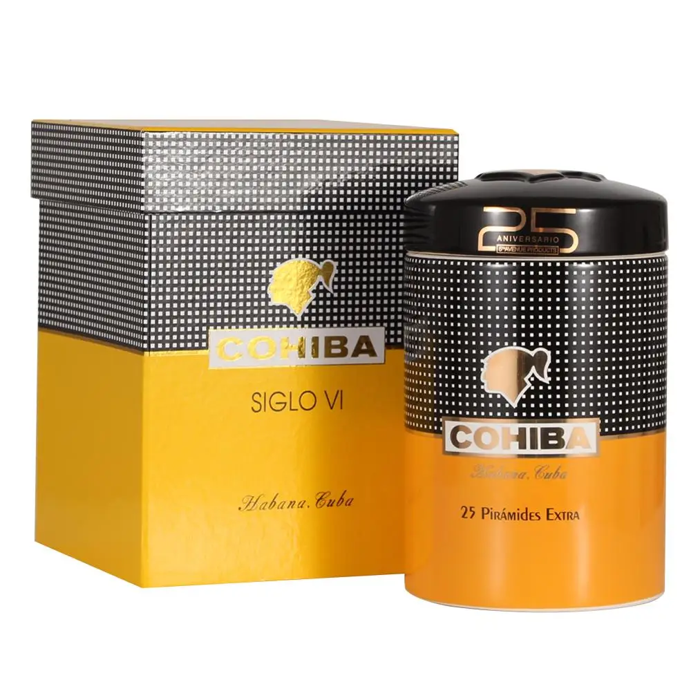 COHIBA керамический чехол для сигар, роскошная коробка для сигар, аксессуары для сигар, большой круглый хьюмидор для кубинских сигар W/Подарочная коробка