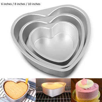 

non-stick love heart shape aluminum alloy chocolate cake mold baking pastry molds bakeware DIY cake pan bread tray hot