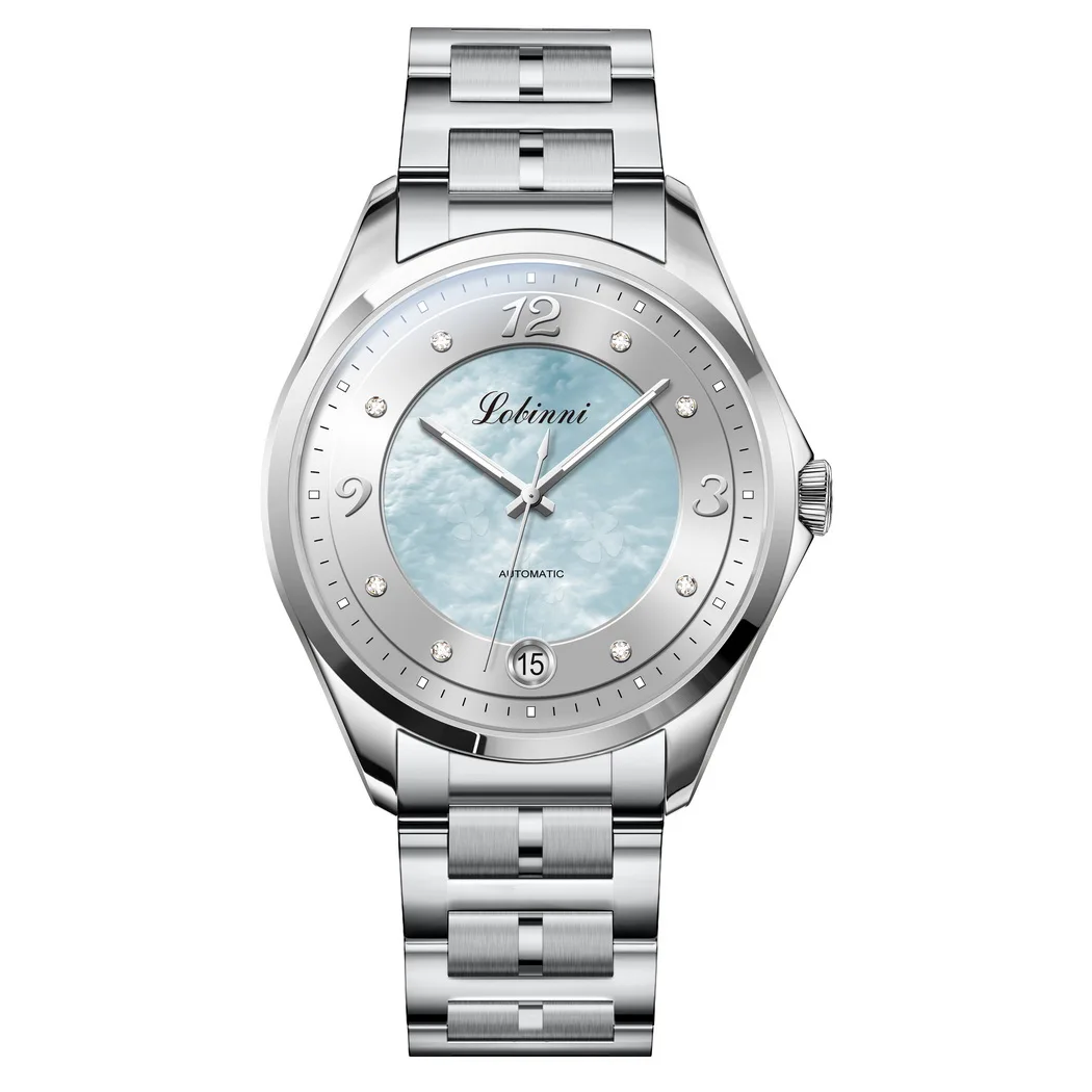 

LOBINNI Women Watch Luxury Brand Lady Automatic Watches Mechanical Wristwatch Waterproof Sapphire Austria Crystal Pearl Dial