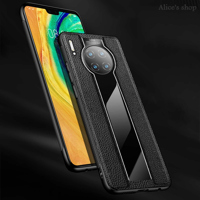 Для huawei mate 30/Pro Чехол, роскошная ТПУ Рамка+ акрил+ натуральная кожа, чехол, задняя крышка для huawei mate 30, противоударный Тонкий чехол