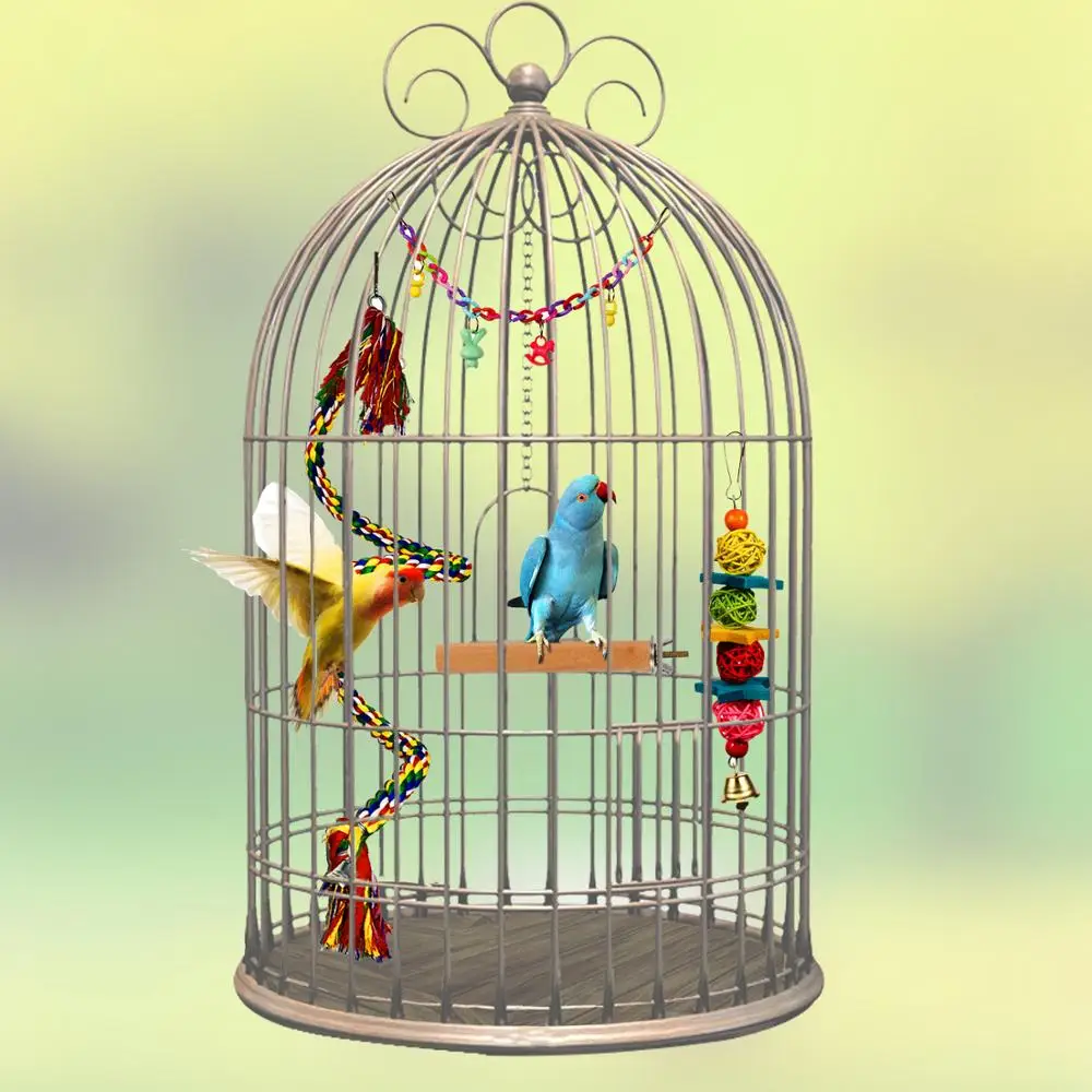 7 шт. птица качели жевательные игрушки попугай гамак колокольчик Игрушка птицы