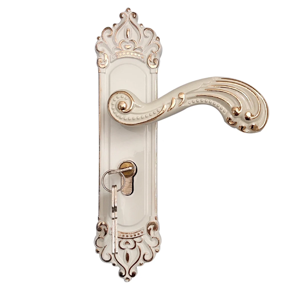 European Style Bedroom Handle Lock Door Lock Key Kit Combination Aluminum Alloy Retro Lock Family Room Door Hardware Accessories afbeelding