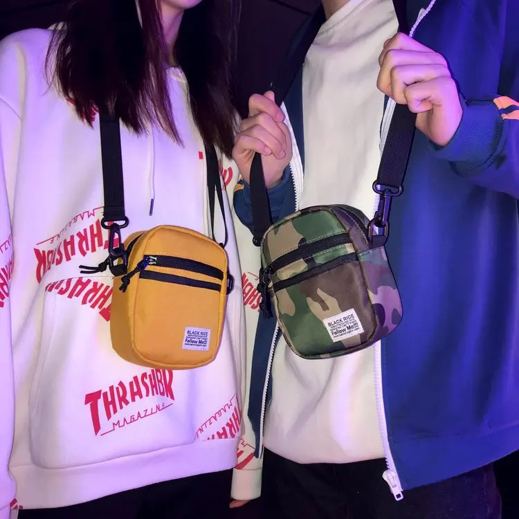 

2019 New Style Korean-style Mini Shoulder Bag INS Camouflage Mobile Phone Disco Dancing Bag Men's Fashion Couples Shoulder Bag W