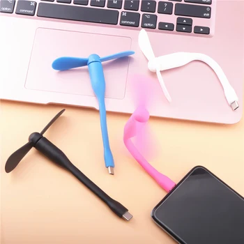 

Mini Type C USB Fan Flexible Cool Mobile Phone Fan USB-C Jack Interface USB Gadget Office Portable Summer Gift For Xiaomi4c