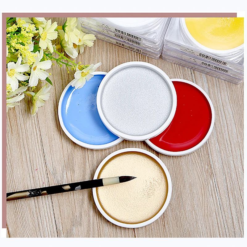 93g Japanese solid watercolor Pearlescent watercolor paint porcelain plate solid watercolor art Chinese painting pigment