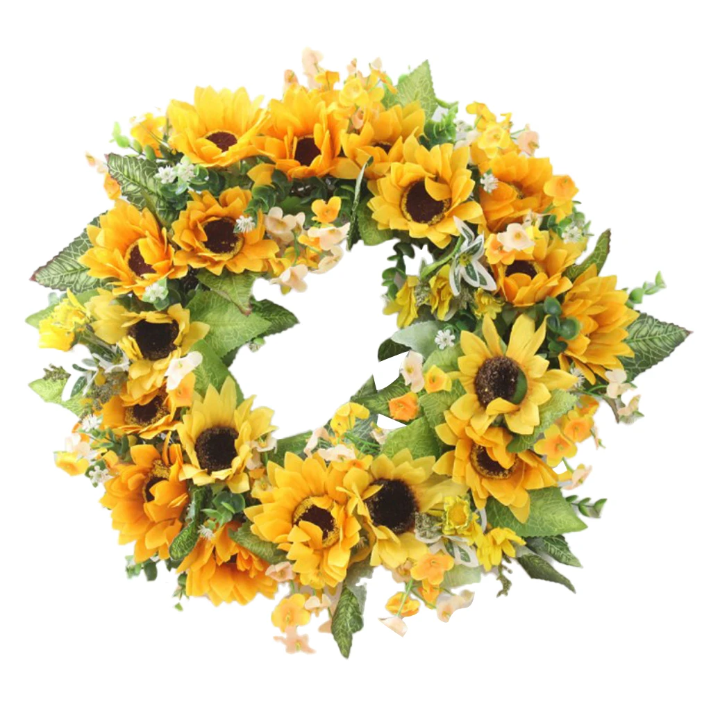 Sunflower Венок для передней двери, гирлянда, искусственные цветы, арка, переднее подвесное украшение - Цвет: Sunflower