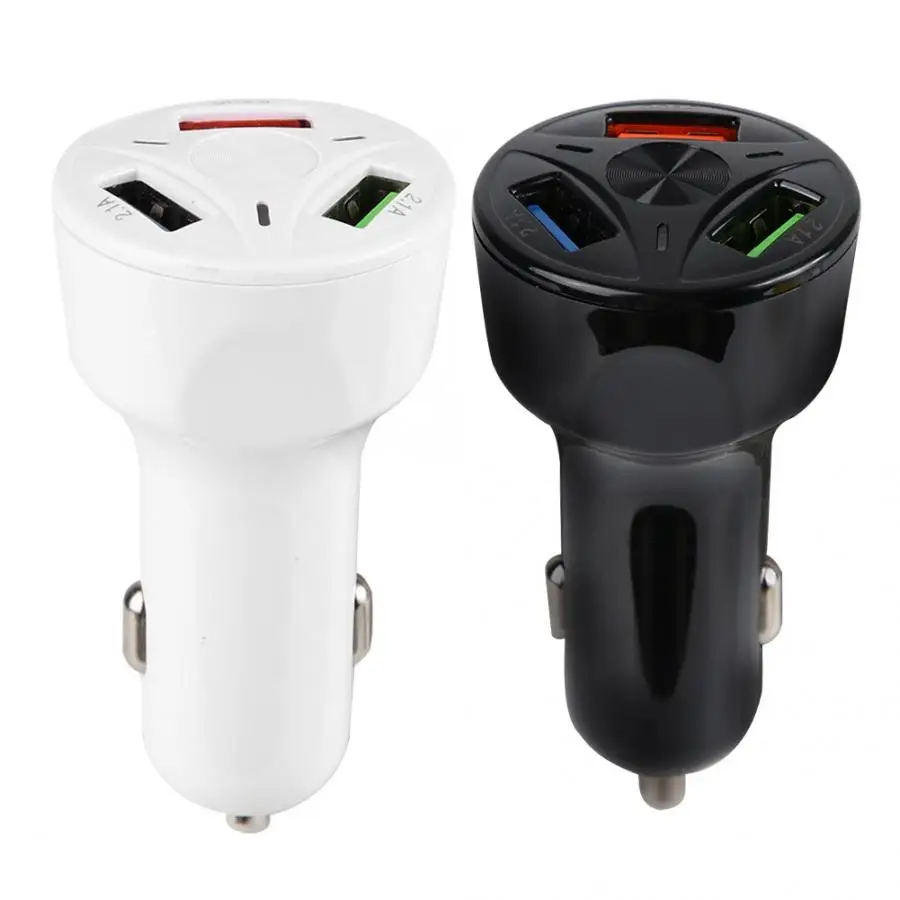 Мини портативный пластиковый быстрый 3 USB Автомобильное зарядное устройство