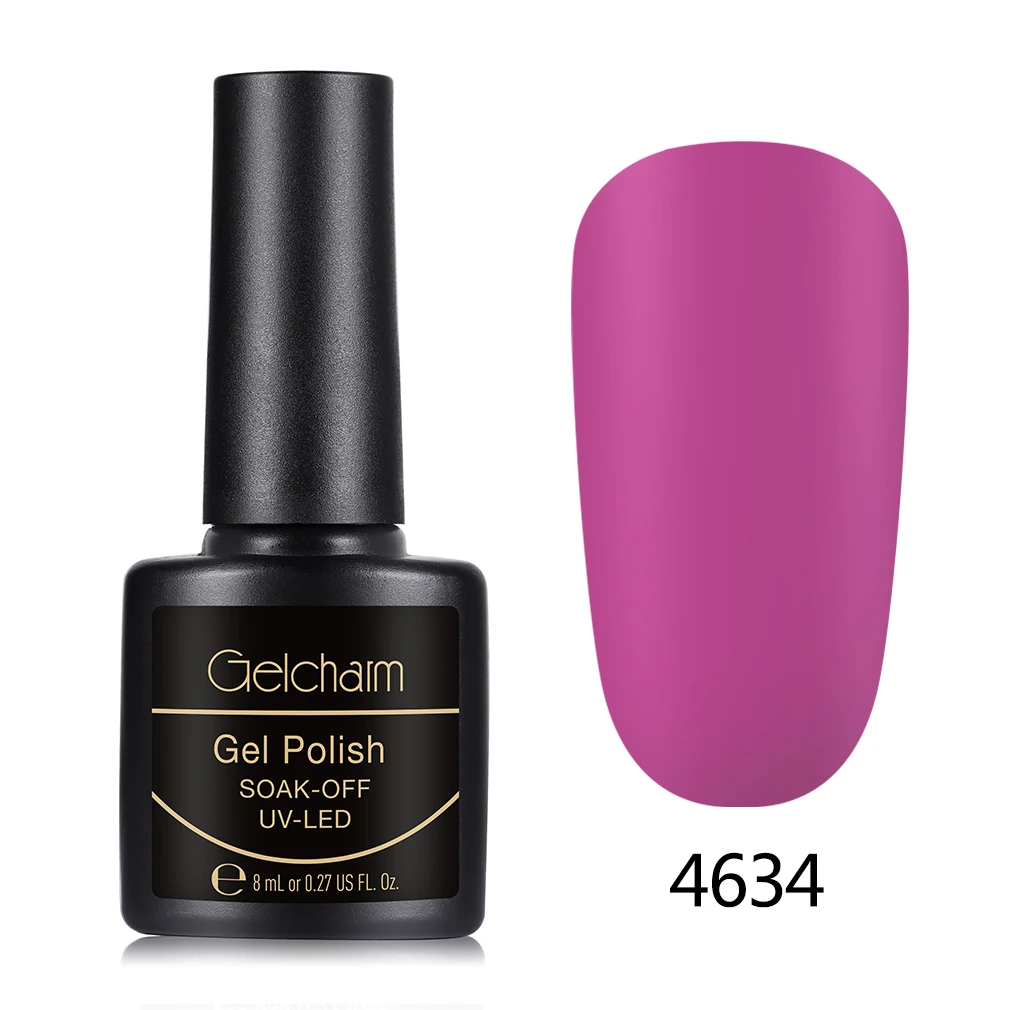 4634 Gelcharm 8 мл матовый эффект УФ-гель для ногтей Гель-лак one step без необходимы вещи наивысшего Базовое покрытие био-Гели Soak Off УФ гель-Лаки DIY гель лак для ногтей - Цвет: 4634