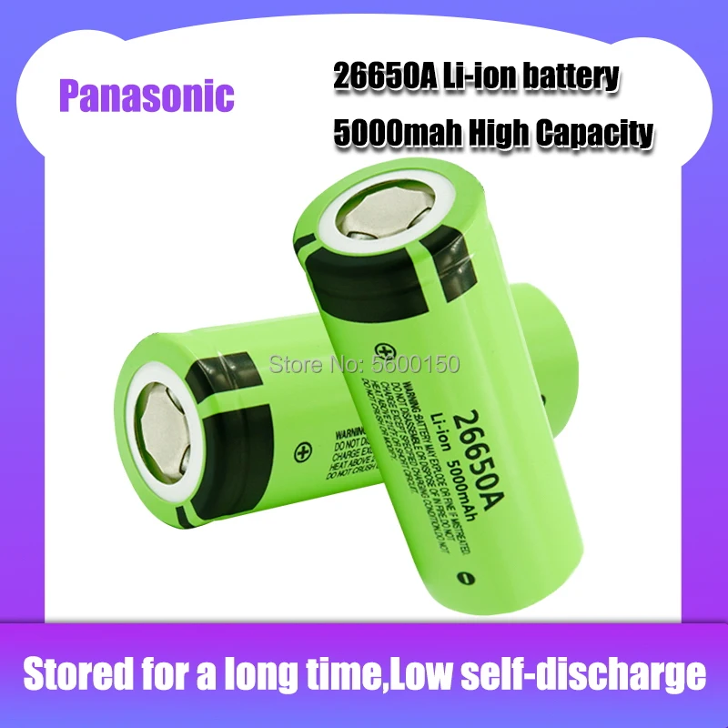 New Original Panasonic 26650A 3.7V 5000mAh Rechargeable Li-ion Lithium Battery for LED flashlight Electric car Medical equipment |