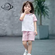 Детские повседневные шорты; летние шорты для мальчиков и девочек; одежда с эластичной резинкой на талии; прямой сплошной цвет дышащий; детская одежда; Y20