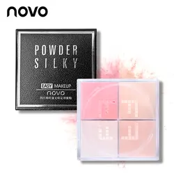 NOVO 4 цвета Loose Powder Kit изменения поры гладкой исправить настройки порошок масло для макияжа Бесплатная лицо Отделка пудра