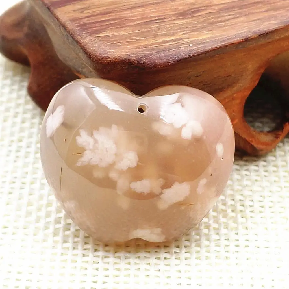 

Genuine Natural Cherry Agate Orange Women Men Pendant Gift 28x24x10mm Orange Rare Apple Shape Stone Crystal AAAA