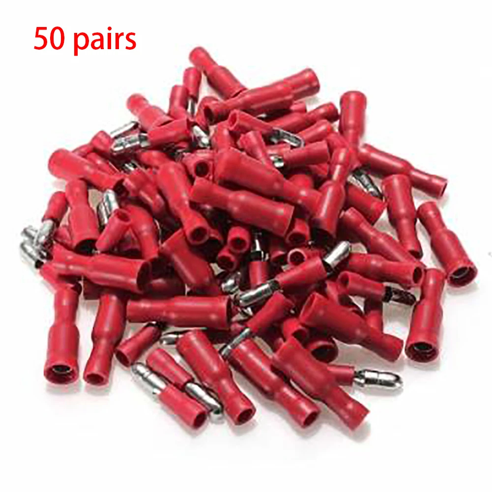 

new Red Insulated Female and Male Bullet Butt Connector Crimp Terminals Electrical Connected Terminal