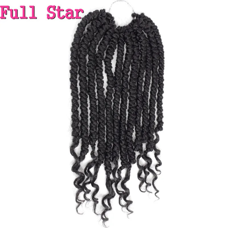 Полная Звезда 12 дюймов Сенегальские Скручивающиеся крючком синтетические волосы короткие косы с крючком черные Омбре коричневые пушистые плетеные волосы