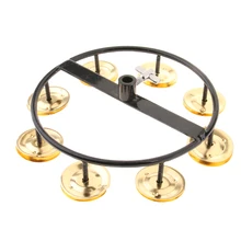 Золотая Hi шляпа бубен с однорядными стальными Jingles для барабанного набора ударных инструментов частей