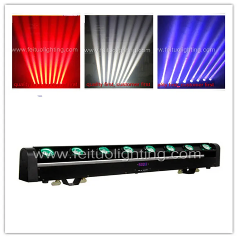 Hot 4piece/lot+Flight Case 8pcs Cob 8x10W Dj Stage Lighting Wash RGBW 4in1 Sweeper Beam Led Rotating Sweeper Moving Haed Light