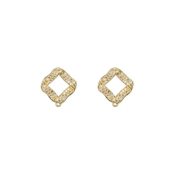 

14K gold plated geometric Zircon stone stud earrings findings for earrings making