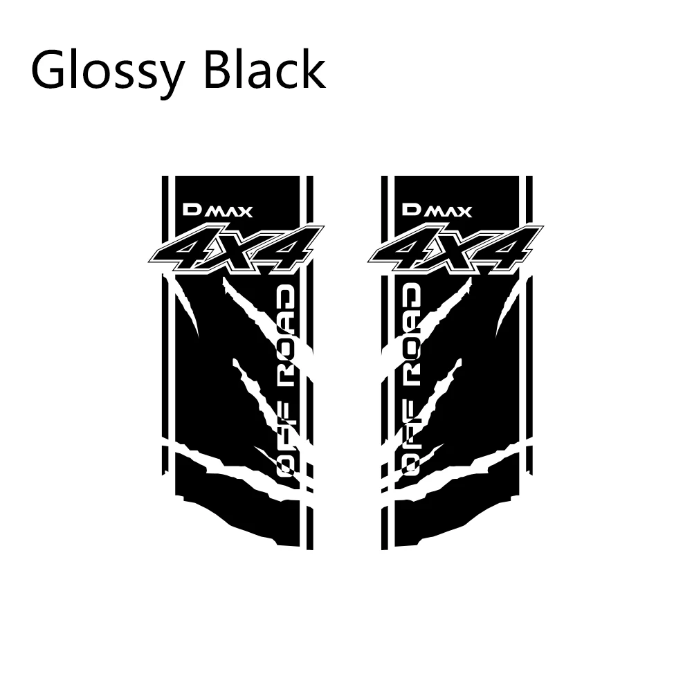 Glossy Black 2 шт. для isuzu DMAX автомобильные боковые наклейки DIY авто задний багажник виниловая пленка наклейки автомобильные спортивные украшения автомобильные принадлежности для тюнинга - Название цвета: Glossy Black