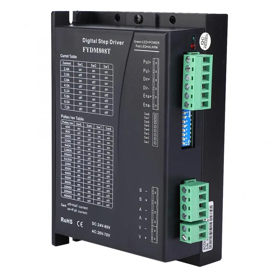 Шаговый двигатель постоянного тока Драйвер Nema 17 23 34 42 2 фазы dc 24-80V AC 20-70V 2,4-7.8A цифровой шаговый драйвер