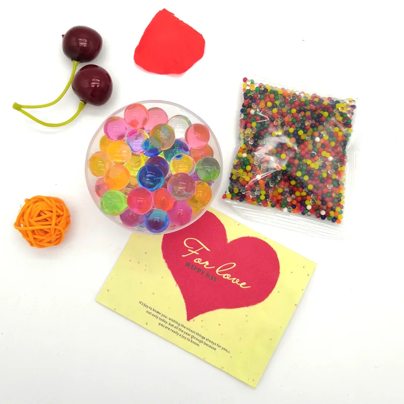 Water Beads Pearl Shaped Crystal Soil Water Beads Mud Grow Magic Jelly Balls Wedding Home Decor Hydrogel 300 PCS/lot