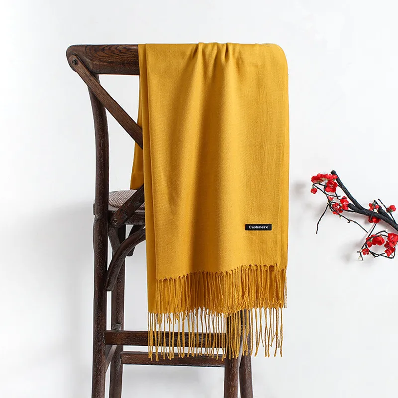 Пашмина желтый шарф для женщин летний платок тонкое пончо Дамская шаль Женский палантин женские зимние шарфы черный женский палантин