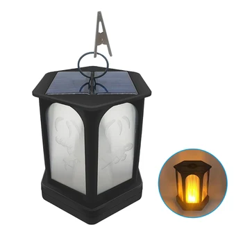 

Durable Solar Hexagon Flame Light Outdoor Garden Flame Hanging Light Pillar Light waterproof decoration landscapes lamp