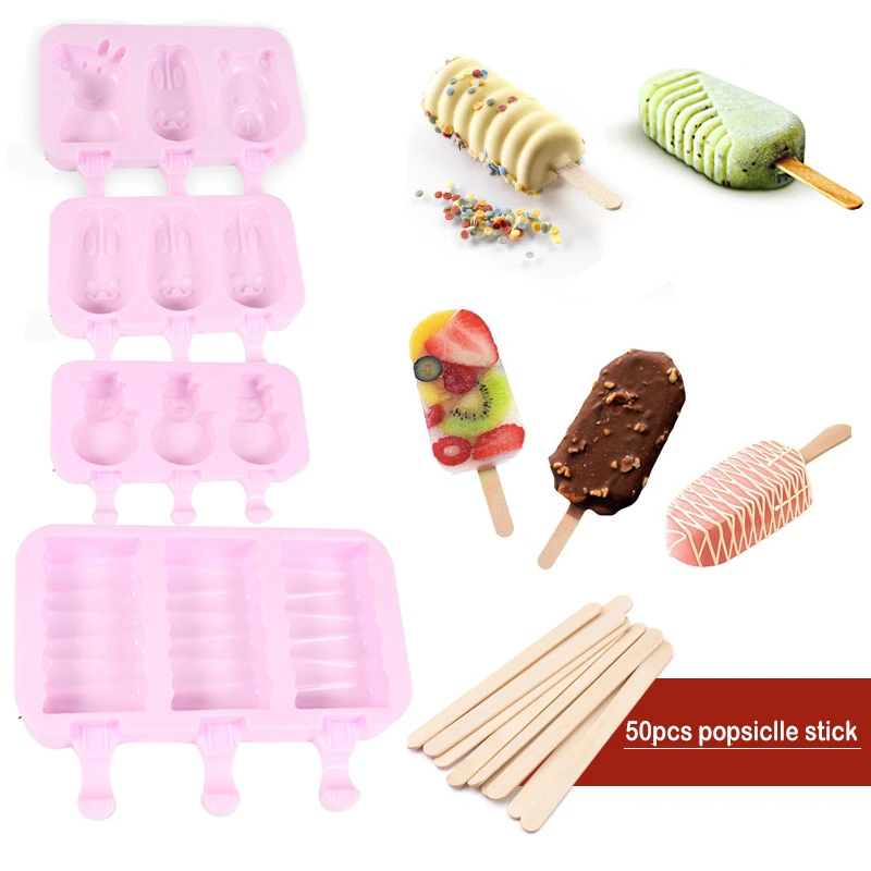 Molde silicona para Polos de helado, molde paletas, bricolaje, para zumo de fruta, postre|Recipientes helado| - AliExpress