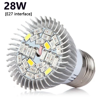 

28W 28LEDs LED Grow Light E27 Full Spectrum Growing Lamp UV IR GU10 E14 Bulb Plant AC85-265V for Greenhouse Flower Phyto lamp