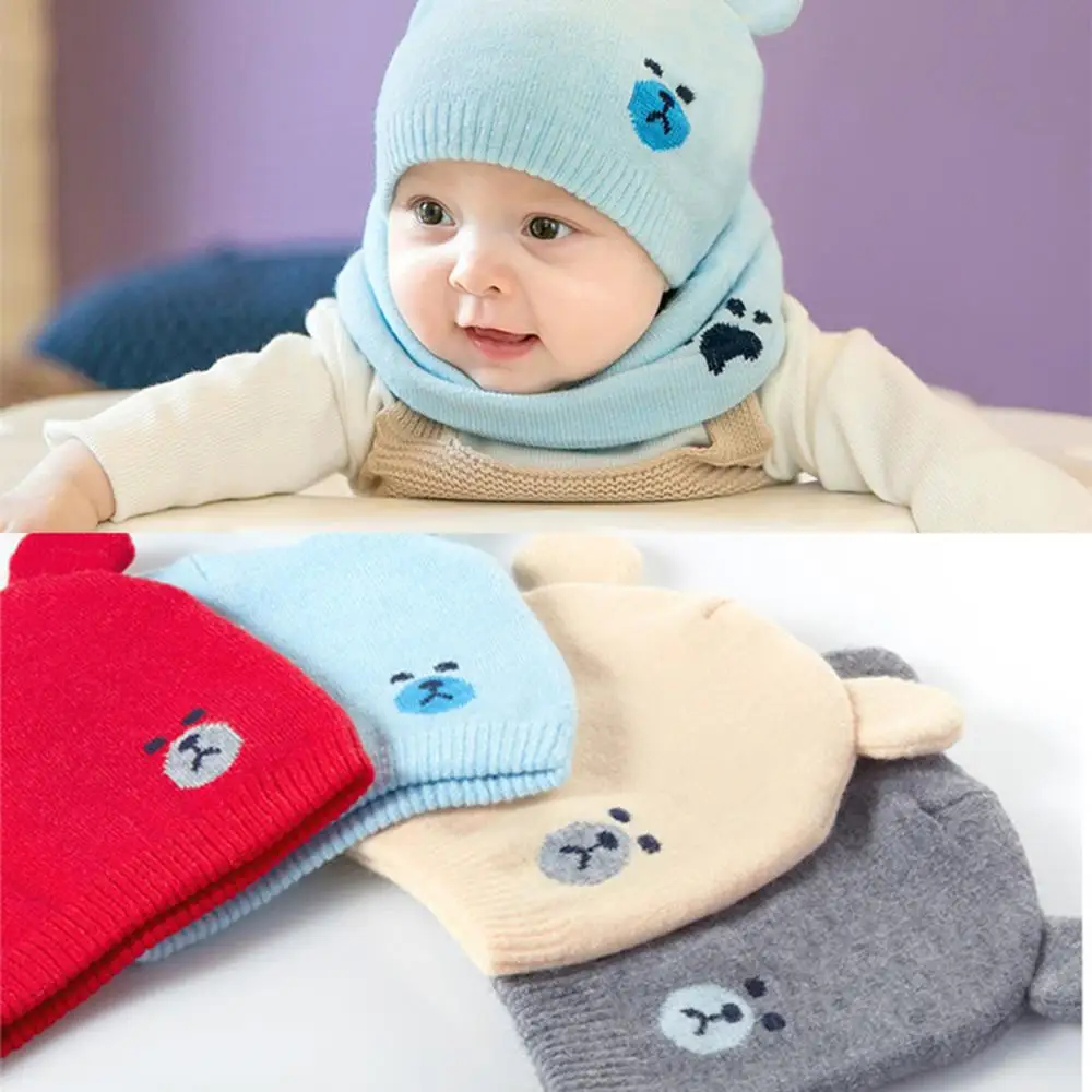 Зимние теплые вязаные шапочки для младенцев, детская шапочка, вязаная Лыжная шапка из искусственного меха с помпонами для малышей 0-3 лет