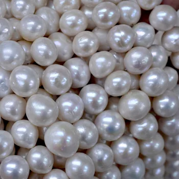 

Free Shipping White Huge 12-14mm Round Large Barqoue Pearls Beads Round Beads Fit For Bracelet Making