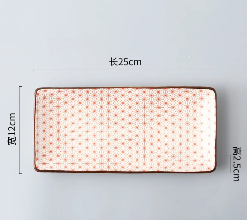 17 Japanese Style Sushi Plate Creative Underglaze Color Rectangular Ceramic Plate home Western Dish Serving Dishes Dinner Plates - Color: 17