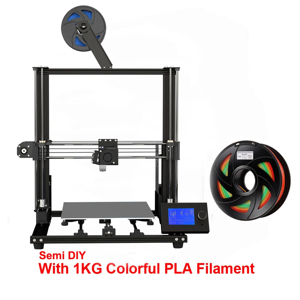 Semi DIY add 1KG PLA NEW Anet A8 Plus Upgraded High-precision DIY 3D Printer Self-assembly 300*300*350mm Large Print Size Aluminum Alloy Frame - Цвет: Semi DIY add 1KG PLA