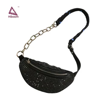 

Hiboom 2020 New Style Women Diamond Cow Leather Fashion Belt Bag Genuine Leather Women Bag Cool Messenger Bag Girl Chest Bag