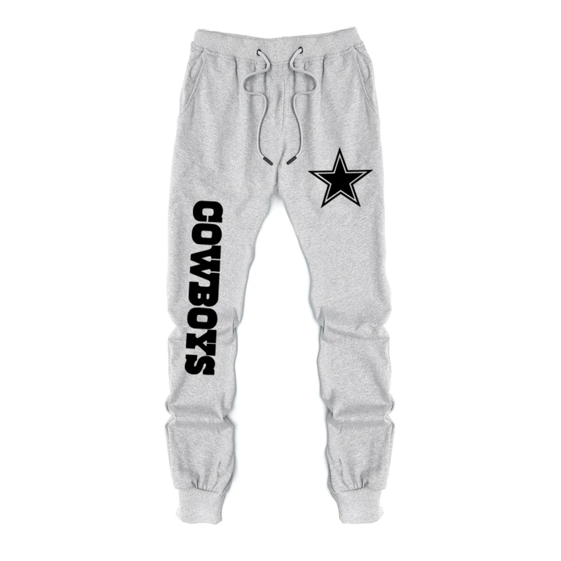 Новые весенние и осенние повседневные штаны Seahawks, новая мужская хлопковая повседневная одежда для футбола, патриоты для влюбленных, мужские повседневные спортивные штаны - Цвет: Cowboys Gray
