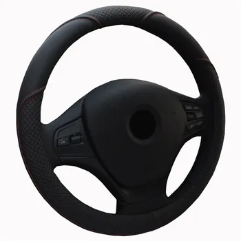 

Fashion Style Car Steering Wheel Covers Comfortable and Non Slip Lychee Pattern Leather Universal Steering Cover Car Accessories